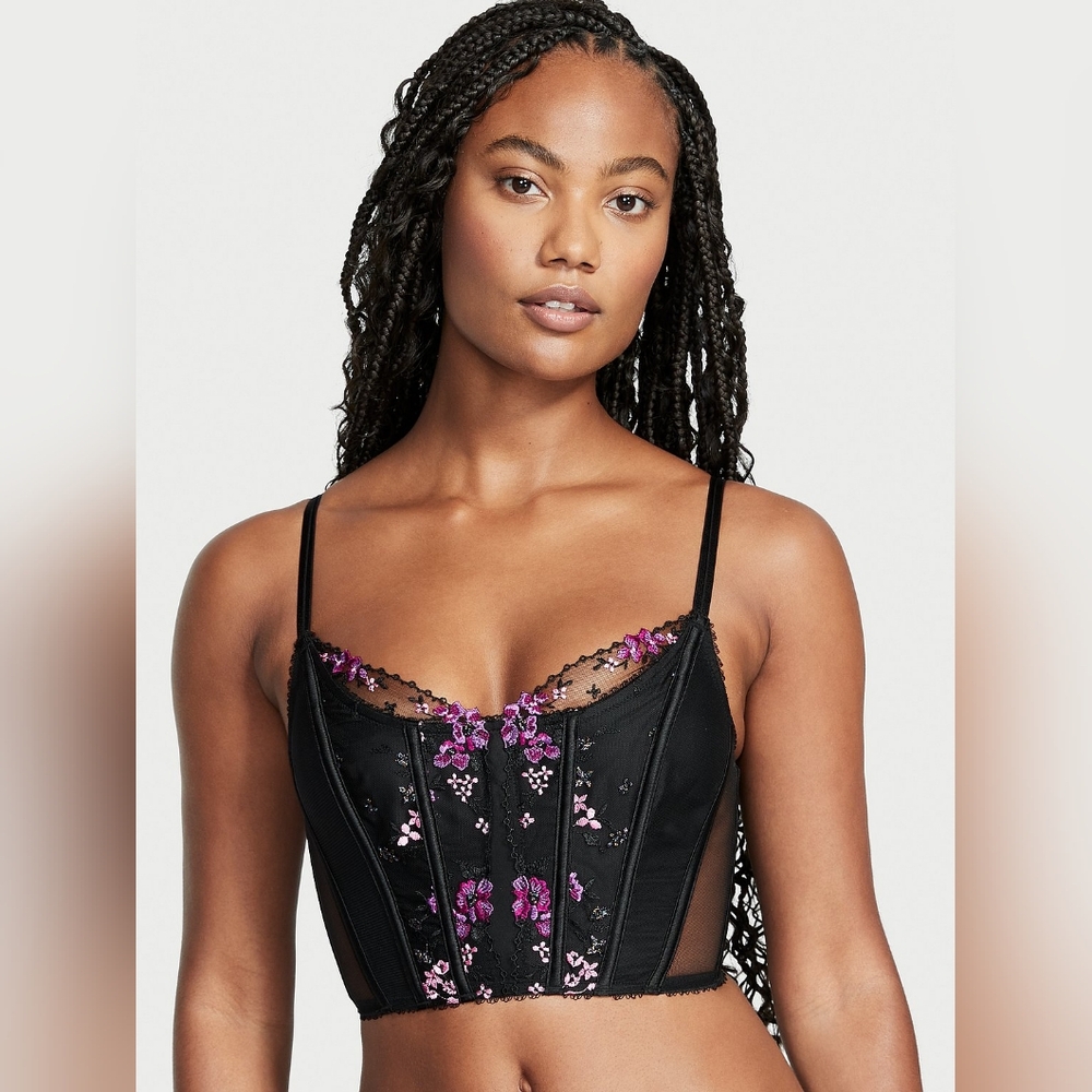 Victoria's Secret Very Sexy Floral Embroidery Corset Top